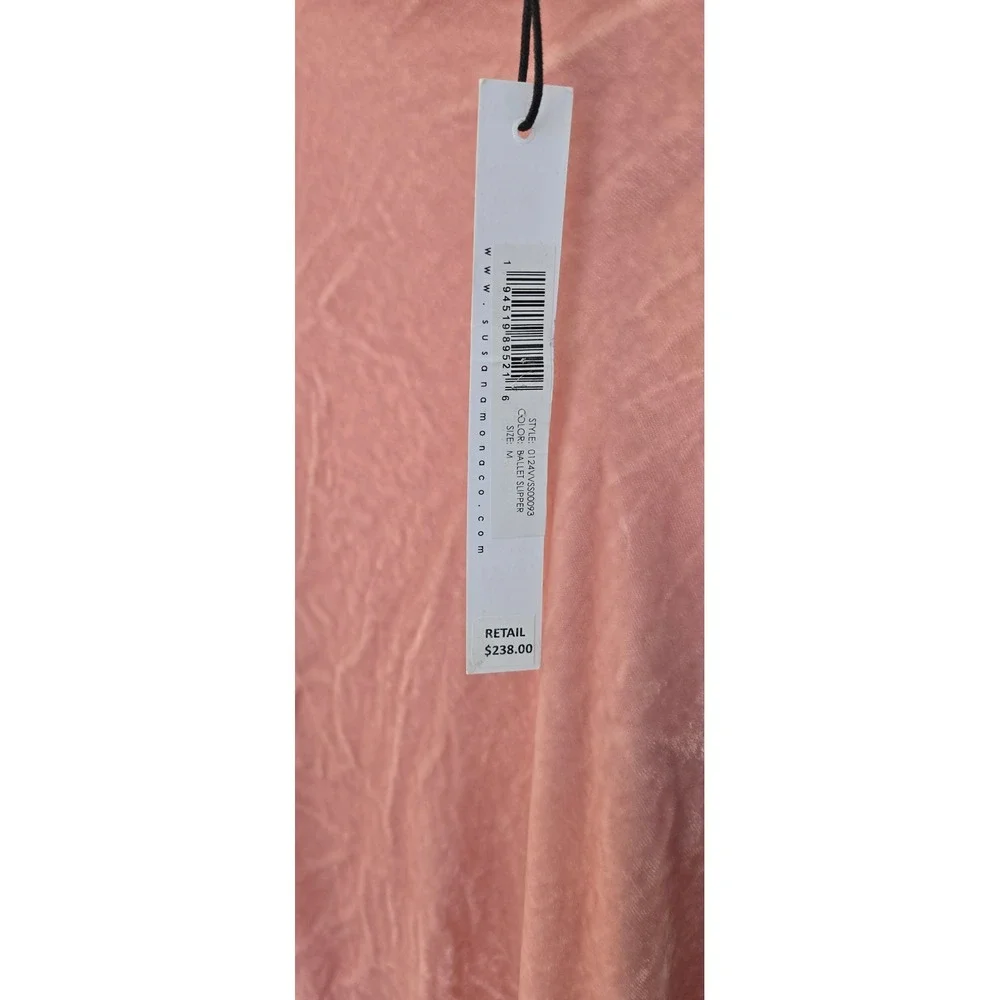 SUSANA MONACO Velvet Midi Slip Skirt Ballet Slipper Pink Silk Viscose M‎